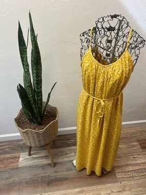 dip Yellow Floral Tie-Waist Midi Dress